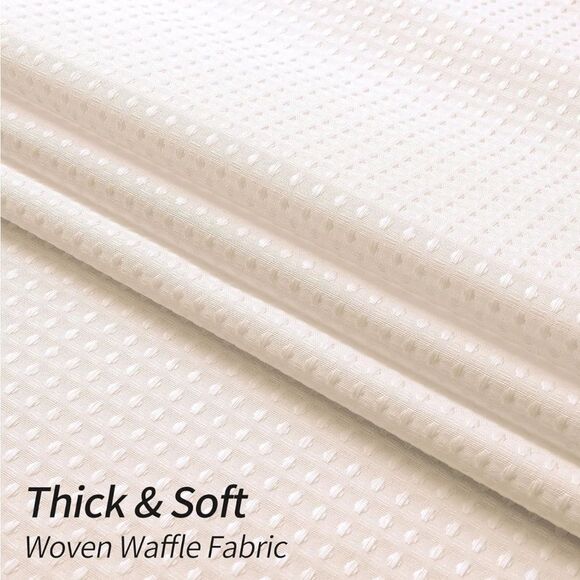 MitoVilla Pink Shower Curtain 72 X 78, Long Waffle Fabric Shower Curtain - Picture 3 of 6